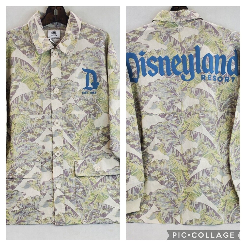 Disneyland Resort Spirit Jersey Shirt Jacket Tropical Palm Shacket Sz XL Disney